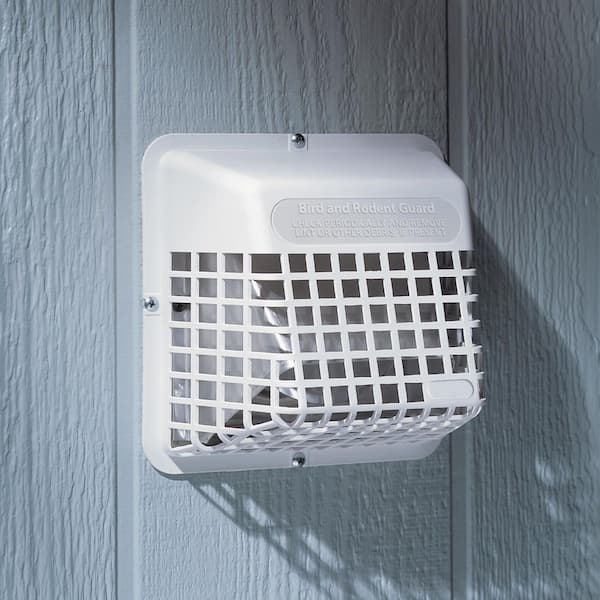 White Plastic Pest Barricade for Dryer Exhaust Hood, Fits Over Most 3 in. and 4 in. Vent Caps
