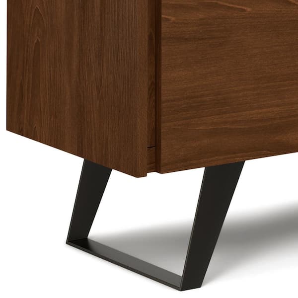 木製ラック・ウッドラック Landscape Products Cabinet Low Walnut Simpli Home Lowry Solid Wood and Metal 39 in. Wide Modern