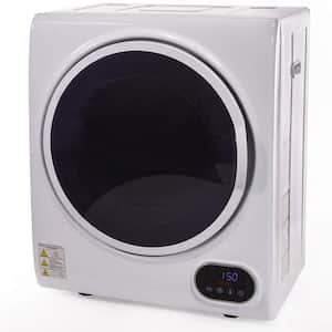 1.85 cu ft. Portable Stainless Steel Automatic Laundry Tumble Dryer Machine with 3 Drying Modes and Timer in White