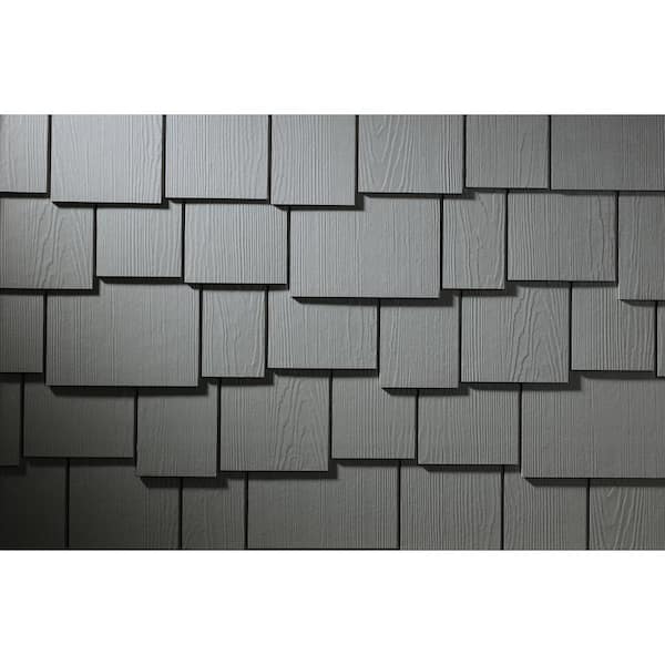 Hardie Shingle HZ10 15.25 in. x 48 in. Statement Collection Night Gray Staggered Edge Fiber Cement Siding