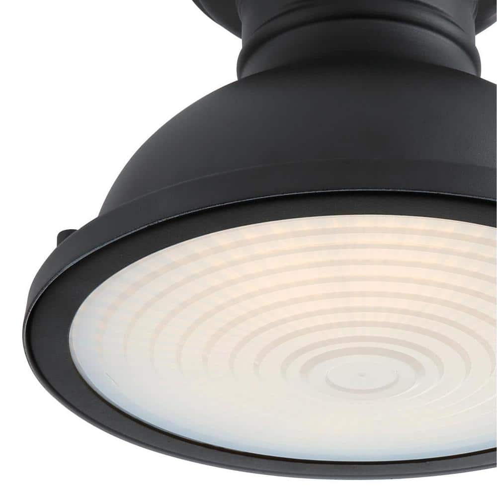Orson Black Glass LED Vintage-Style Outdoor Flush Mount