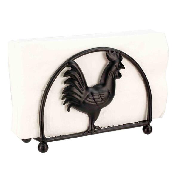 Home Basics 5.9 in. x 1.96 in. x 4.1 in. Rooster Napkin Holder