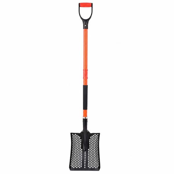 45 in. Fiberglass Handle Alloy Steel Shovel Detachable Sifting Shovel Ergonomic D-Grip 1 Piece