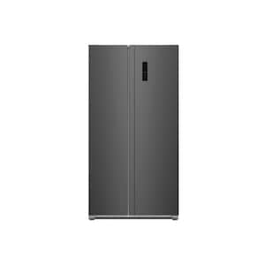 36 in. 18.8 cu. ft. Side by Side Refrigerator Frost Free Defrost LED Lighting Recessed Handle in Stainless Steel