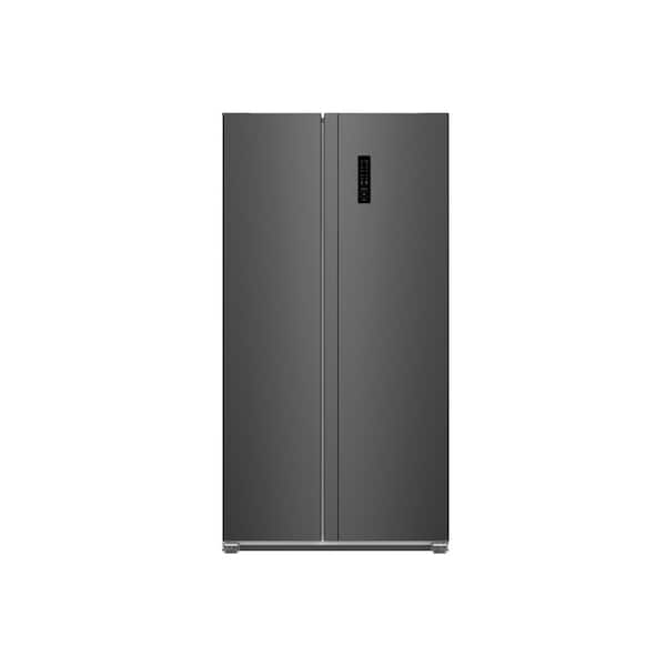 Impecca 36 in. 18.8 cu. ft. Side by Side Refrigerator Frost Free Defrost LED Lighting Recessed Handle in Stainless Steel