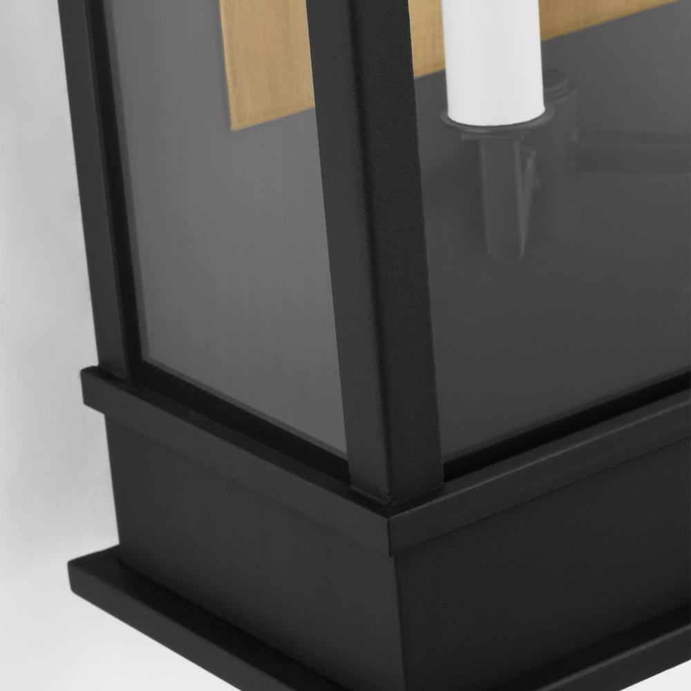 Cupertino Textured Black 2-Light Outdoor Wall Lantern