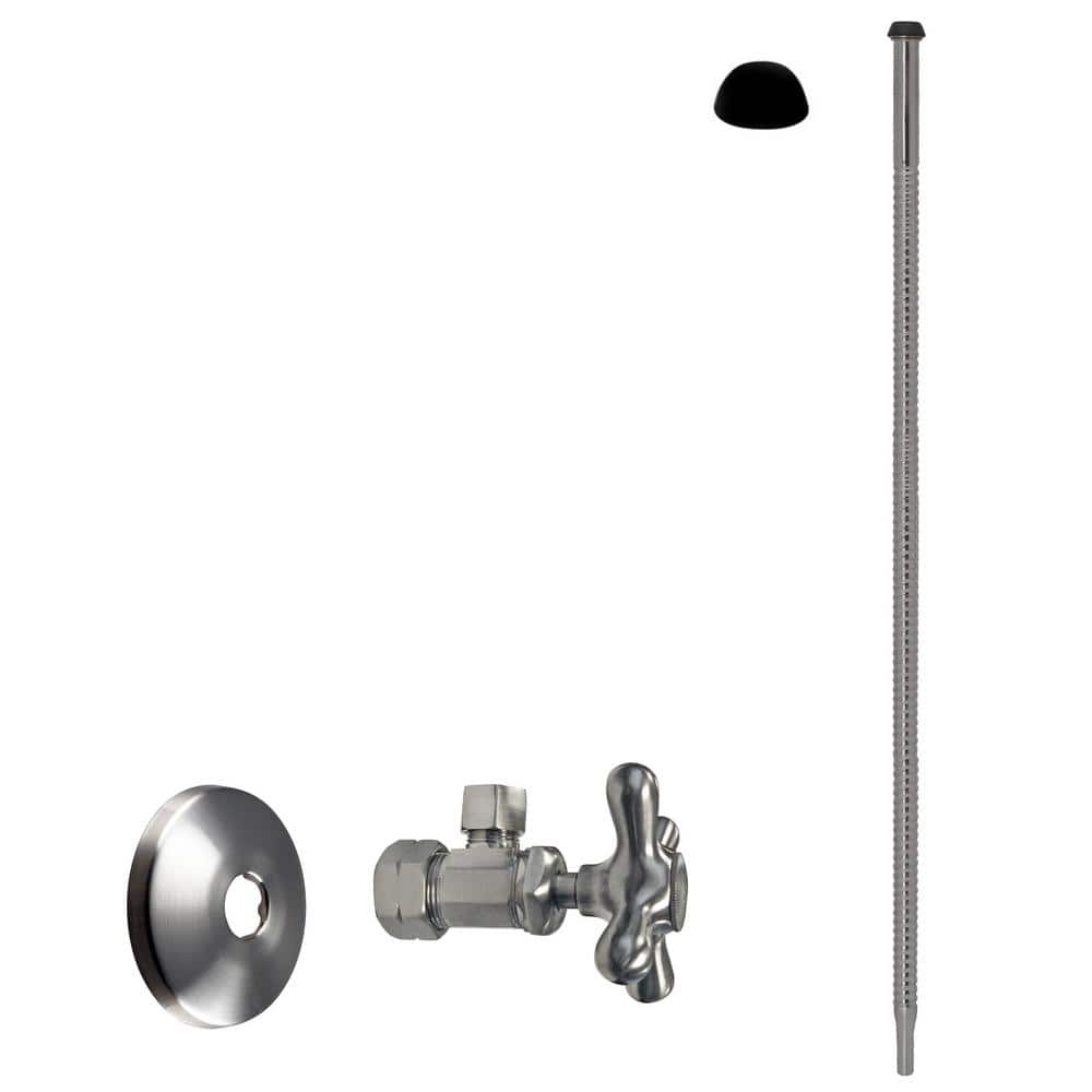 5/8 in. x 3/8 in. OD x 20 in. Corrugated Supply Line Kit with Cross Handle Angle Shut Off Valve, Satin Nickel price history on PriceWatchPro