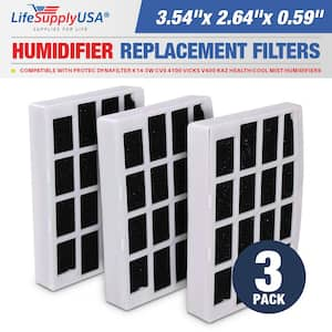 Humidifier Filter Replacement Air Cleaning Cartridge Compatible with Protec DynaFilter Vicks Kaz Health Cool Mist 3-Pack