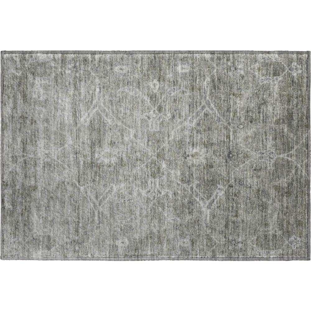 Mayfield Premium Machine Washable Abstract AMF2298 Pewter 3 ft. x 4 ft. Area Rug price history on PriceWatchPro
