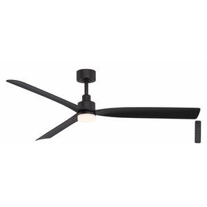Marlston 60 in. Integrated CCT LED Indoor/Outdoor Ceiling Fan Matte Black with Matte Black Blades and Remote Control