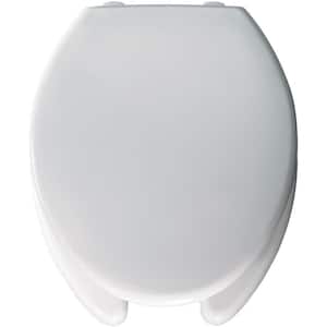 Medic-Aid Raised 2" Elongated Commercial Plastic Open Front with Cover Toilet Seat in White Never Loosens