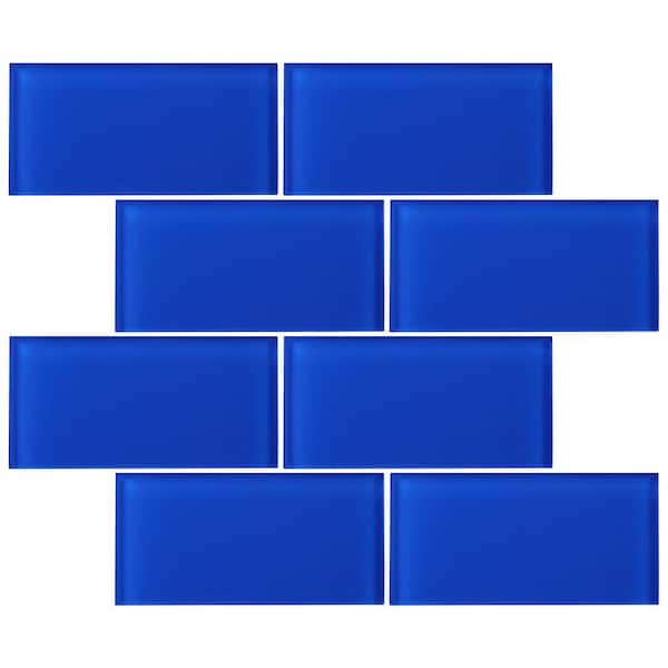 MOLOVO Crystile Electric Blue 4 in. X 12 in. Glossy Glass Subway Tile (10  sq. ft./Case) CSB-12 - The Home Depot