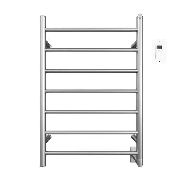 Ancona Comfort 7-31 in. Hardwired Electric Towel Warmer and Drying Rack in Brushed Stainless Steel with Timer