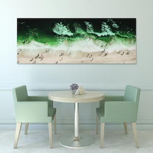 24 in. x 63 in. "High Tide" Frameless Free Floating Tempered Glass Panel Graphic Art
