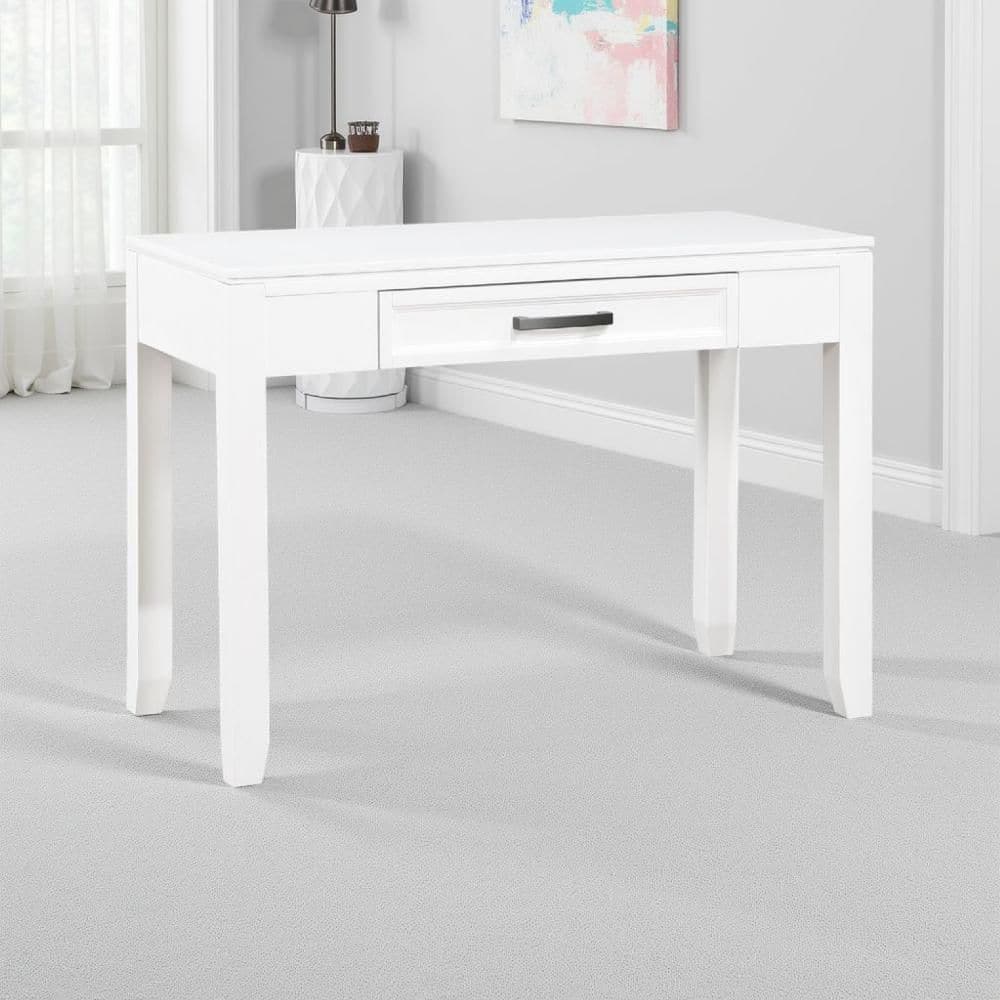Thiem 20 in. Rectangular White Wood 1-Drawer Writing Laptop Desk