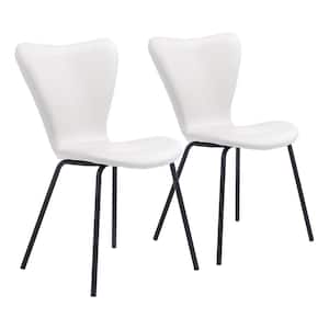 Torlo White 100% Polyurethane Dining Chair Set - (Set of 2)