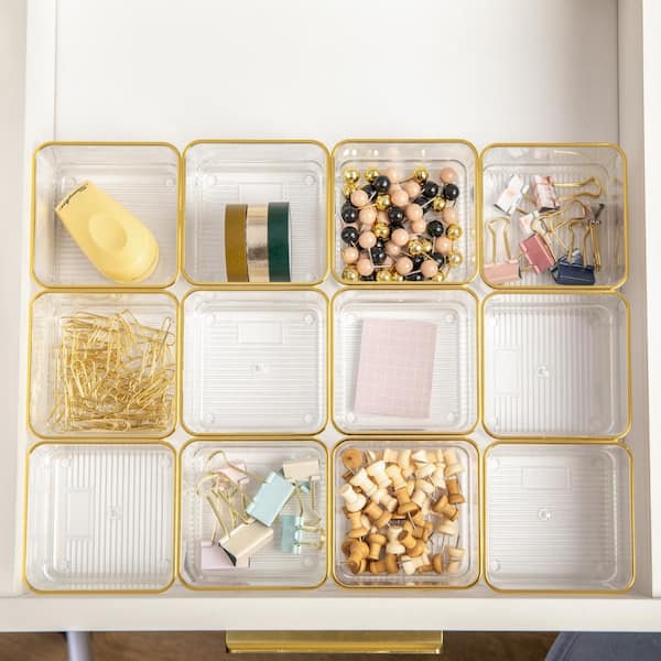 12-Pack Plastic Storage Baskets for Office Drawer, Classroom Desk