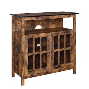 Big Sur 36 in. Barnwood Wood TV Stand Fits TVs Up to 40 in. with Storage Doors