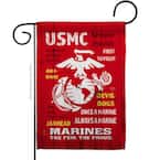 13 in. x 18.5 in. USMC Garden Flag Double-Sided Armed Forces Decorative Vertical Flags