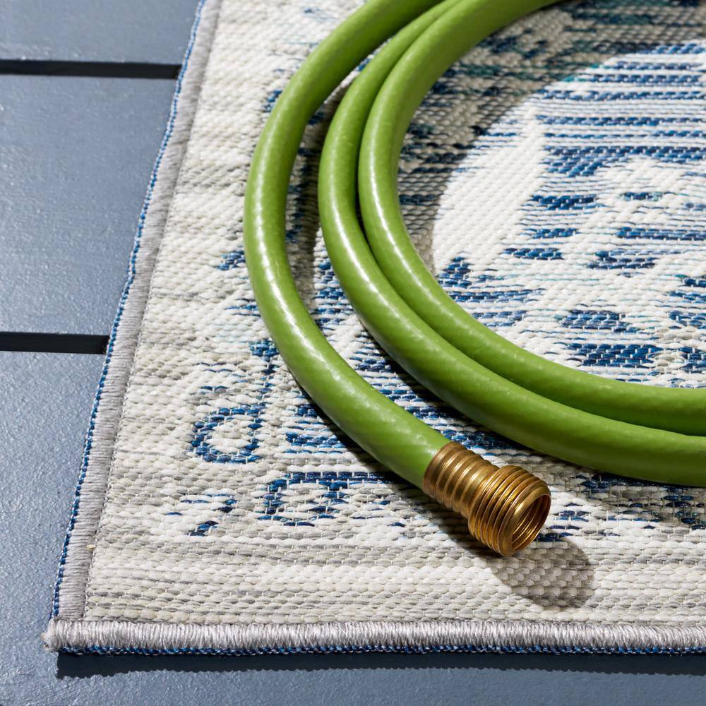Safavieh 6'7" x 6'7" Grey and Blue Ivory Synthetic Square Area Rug