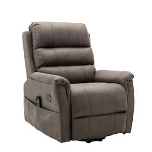 Deluxe Series Smoke Gray Palomino Fabric 2-Motor Li ft. and Massage Chair with Heat Therapy