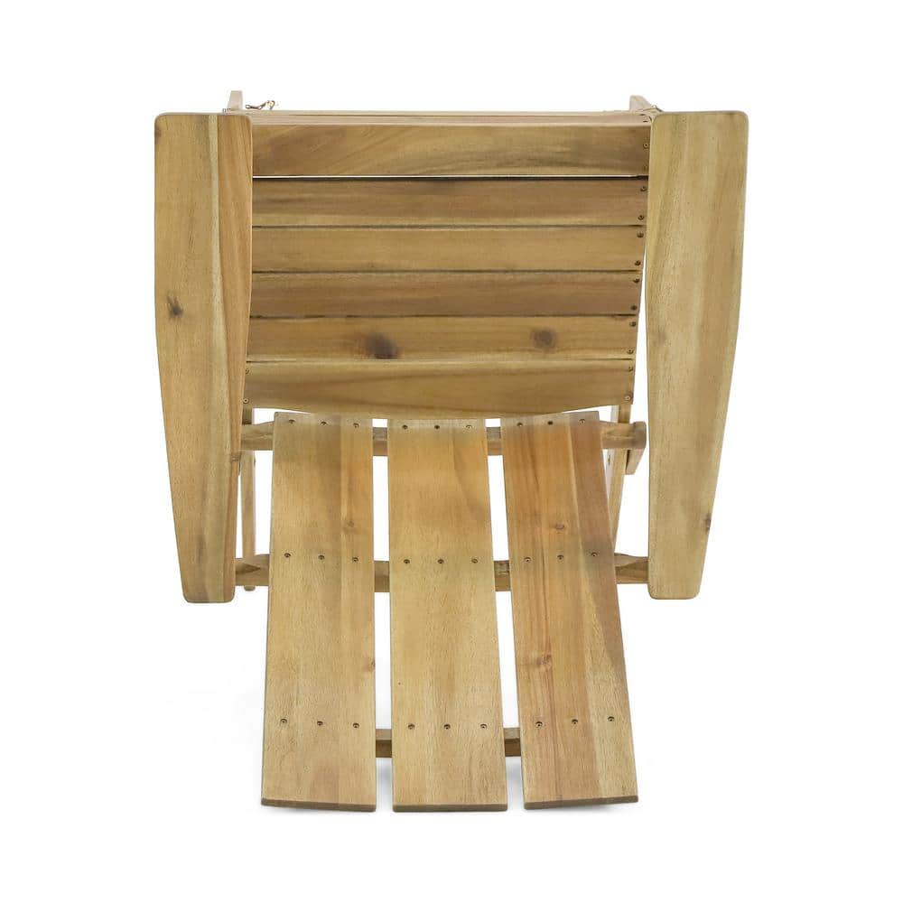 Natural Stained Medium Brown Wood Foldable Adirondack Chair