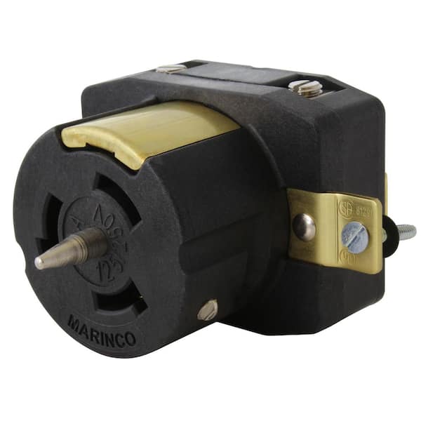 50 Amp 125/250-Volt Indoor/Outdoor CS6369 Flush Mount Single Locking Outlet Receptacle in Black