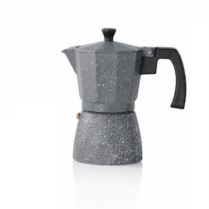 6 Cup Marbled Gray Aluminum Espresso Maker