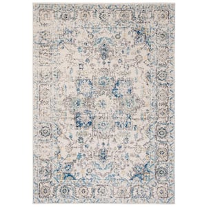 Madison Gray/Ivory 4 ft. x 6 ft. Distressed Border Area Rug