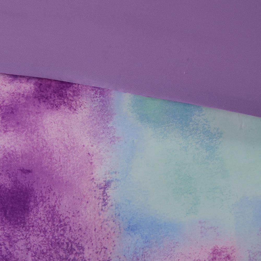 Lavender Full Microfiber Tie Dye Comforter Set with Decorative Pillow