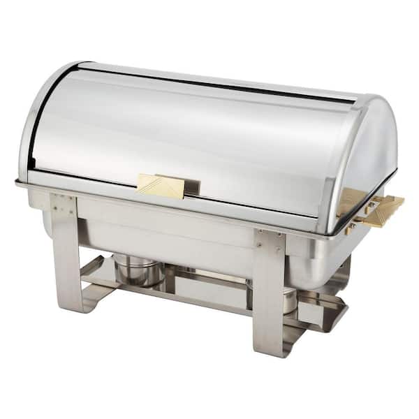 Dallas 8 qt. Stainless Steel Heavyweight Chafing Dishes 456 with Roll Top Cover
