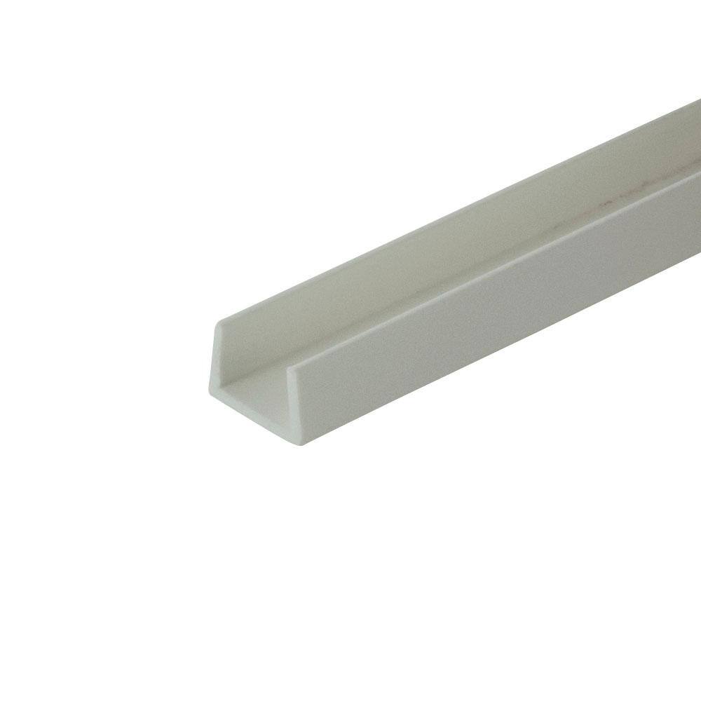 1/4 in. D x 3/8 in. W x 72 in. L White Styrene Plastic U-Channel Moulding F