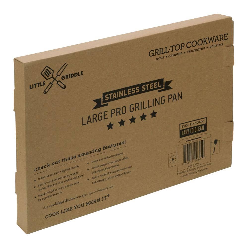 Large Stainless Steel Grill Pan with High Sidewalls