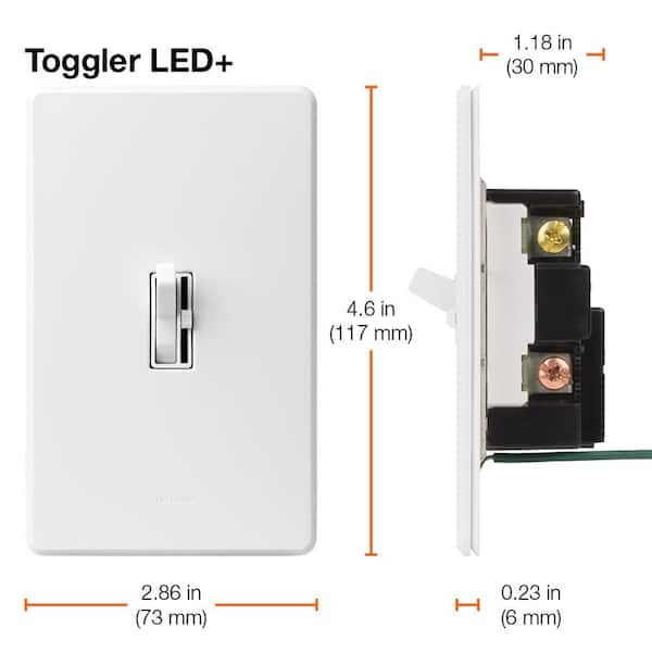 Lutron Toggler LED+ Dimmer Switch for Dimmable LED and