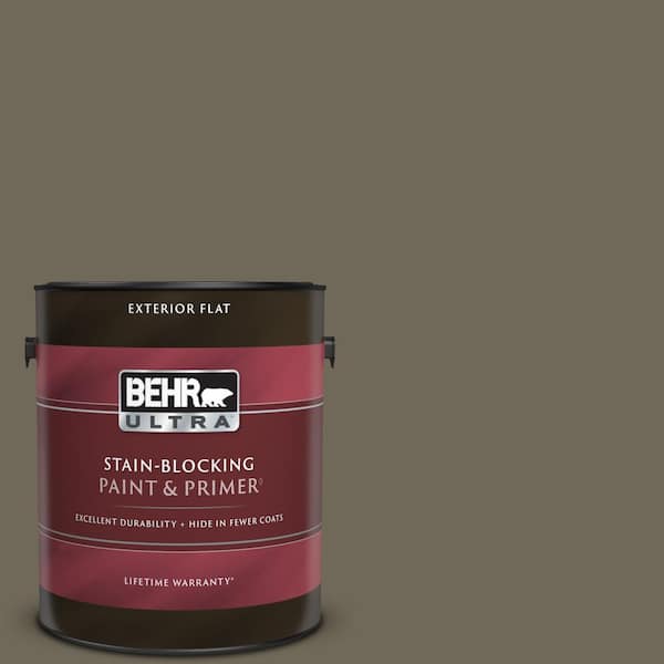 BEHR ULTRA 1 gal. 770D6 Sandwashed Driftwood Flat Exterior Paint