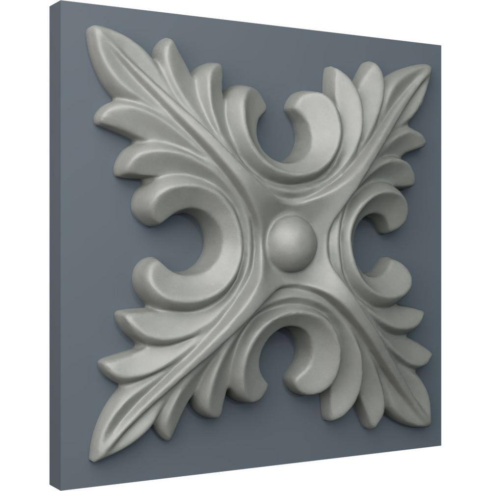 Primed Gray Traditional Decorative Rosette, 5.75" x 5.75"