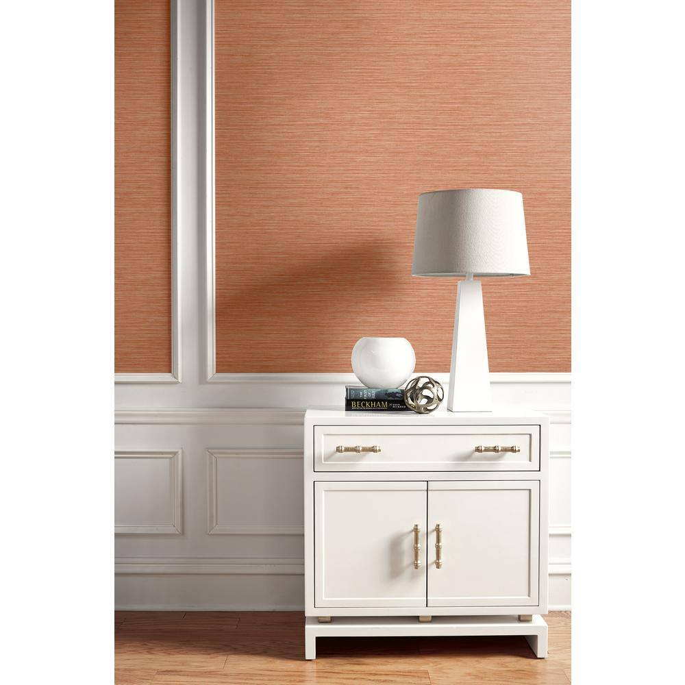 Salmon Embossed Vinyl Grasscloth Wallpaper Roll