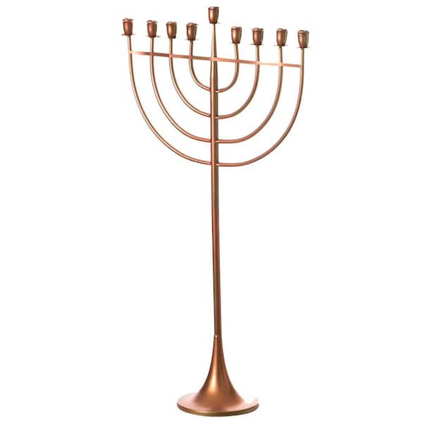 Hanukkah Menorah In Metallo Argentato Con 9 Rami E Stella Di David - 18 Cm Di Altezza, Per Candele Standard