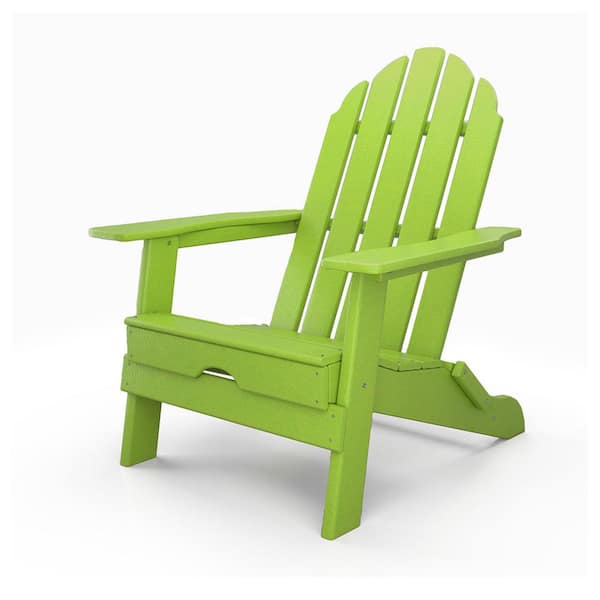 Sudzendf Light Green HDPE Outdoor Patio Adirondack Chair 1-Piece