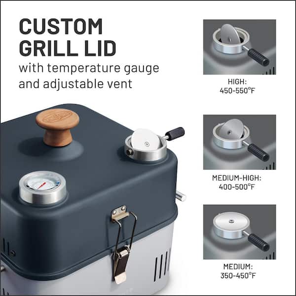 YIYIBYUS Silver Portable Outdoor Charcoal/Wood Grill SS304 Stainless Steel  with USB Cable Automatic Flip BI-ZTYJ-2593 - The Home Depot