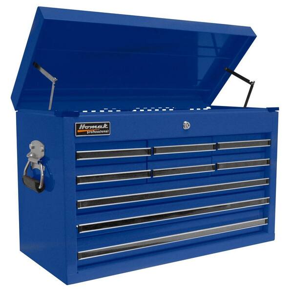 Homak Professional 27 in. 9-Drawer Top Chest, Blue