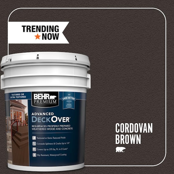 5 gal. #SC-104 Cordovan Brown Textured Solid Color Exterior Wood and Concrete Coating