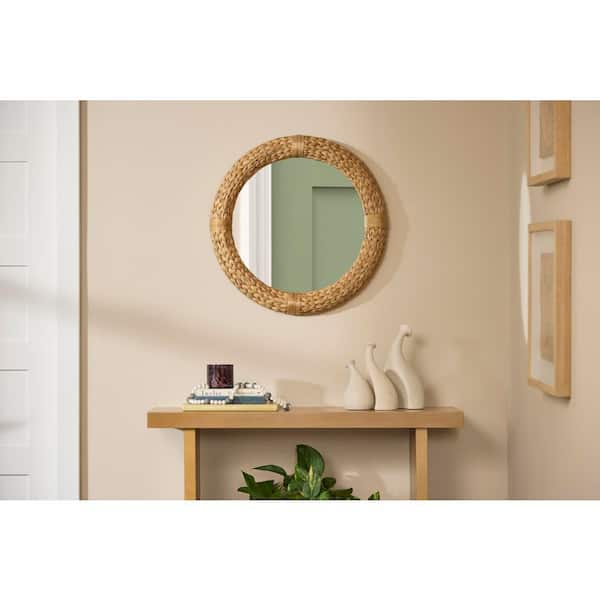 Round Water Hyacinth Framed Mirror (24 in. W x 24 in. H)