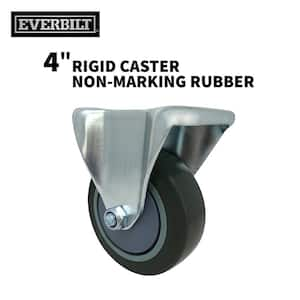 4 in. Gray Rubber Like TPR and Steel Rigid Plate Caster with 250 lb. Load Rating