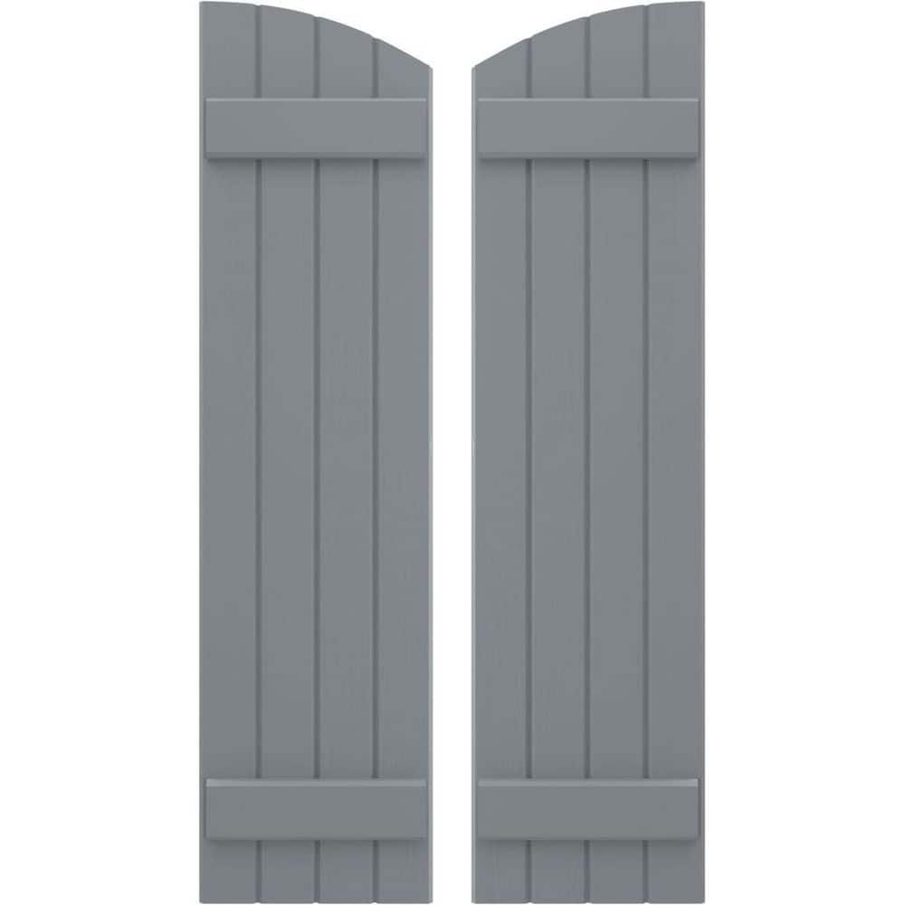 14 in. W x 40 in. H Americraft Exterior Real Wood Joined Board and Batten Shutters with Elliptical Top in Ocean Swell price history on PriceWatchPro