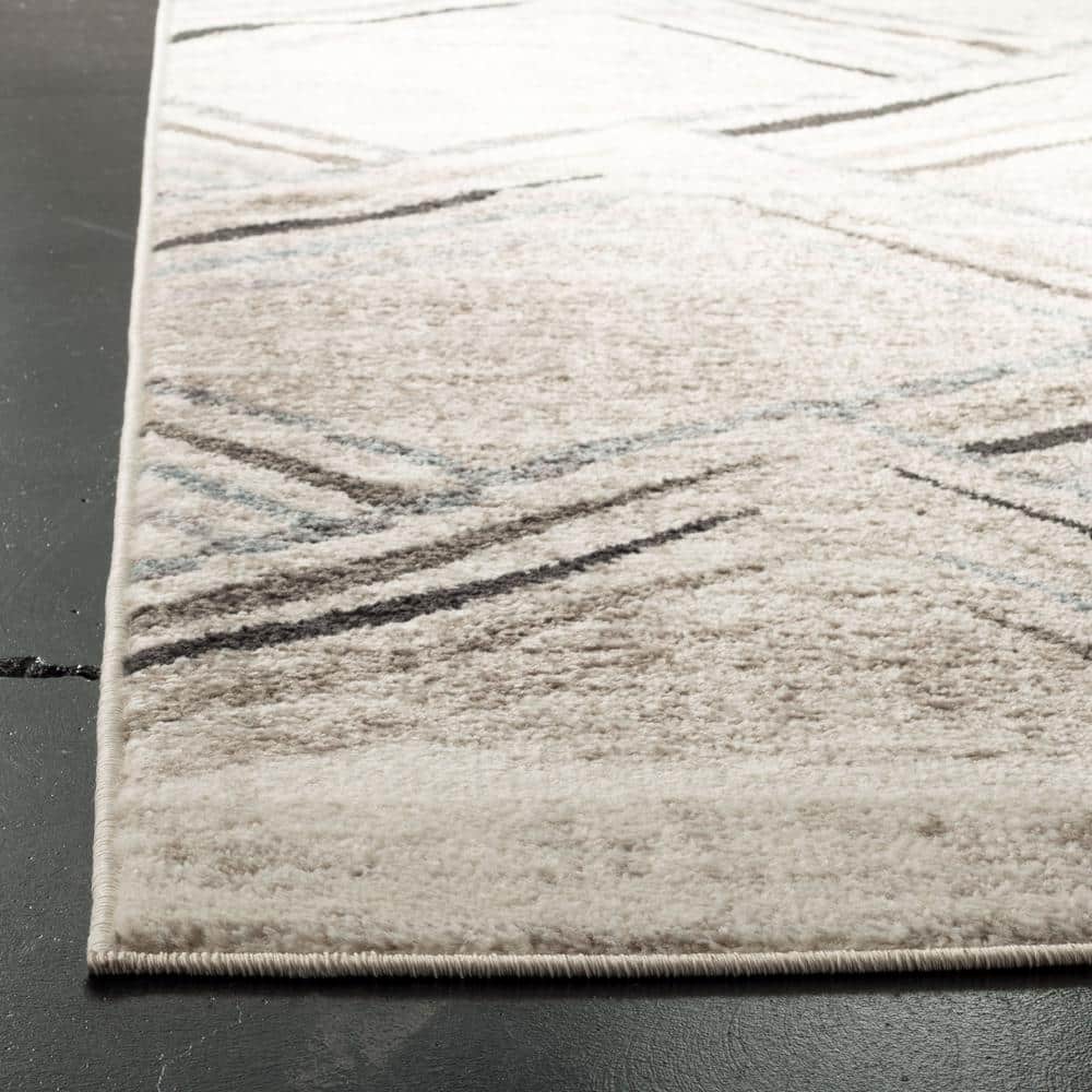 Round Multicolor Geometric Synthetic 36" Easy Care Area Rug
