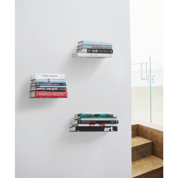 Umbra Invisible Conceal Metal Book Display Floating Wall Shelf Silver Metal Sm 