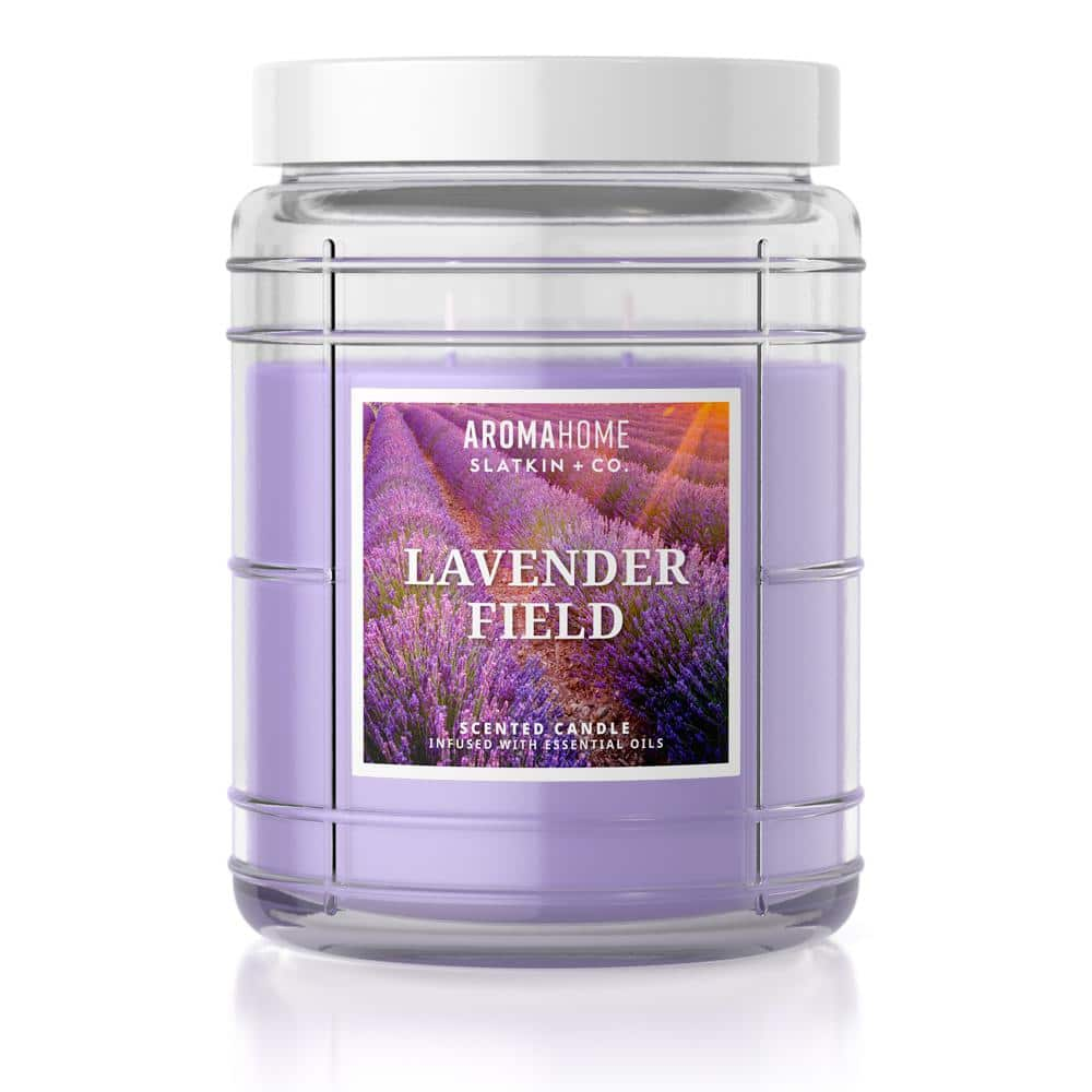 AROMAHOME BY SLATKIN & CO 16 oz. Lavender Field Scented Candle Jar 101 ...