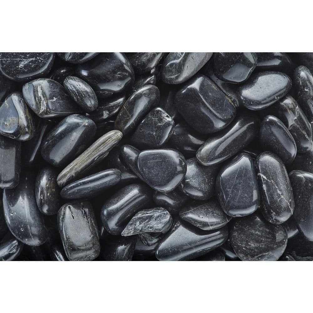 Polished Black Pebbles 3/4 in. to 1-1/2 in. Landscape Decorative Stone, 20 lb. Bags, Full Pallet (110 Bags / 2,200 lbs.) price history on PriceWatchPro