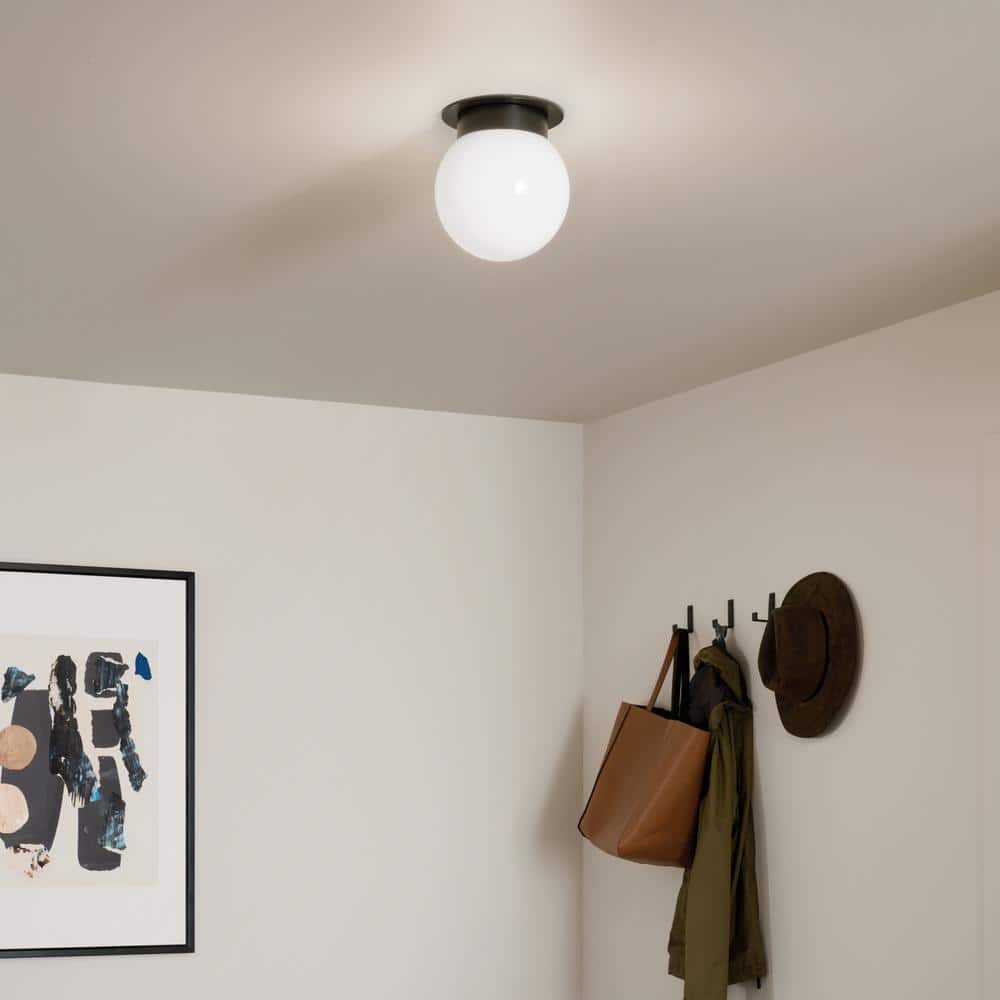 Albers 8 in. 1-Light Black Modern Round Hallway Flush Mount Ceiling Light price history on PriceWatchPro
